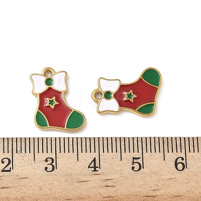 304 Stainless Steel Enamel Pendants STAS-L300-012G-40-1
