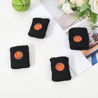 Acrylic Fiber Basketball Pattern Wrist Strap AJEW-WH20006-254-1