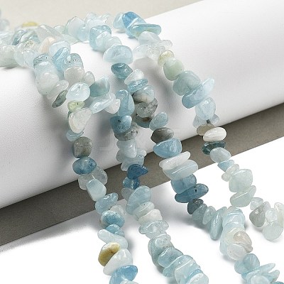 Natural Aquamarine Chip Beads Strands G-L154-19-1