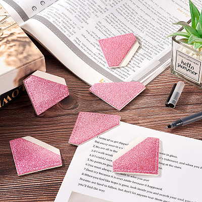 Glitter Imitation Leather Book Corner Protectors AJEW-TAC0038-03C-1
