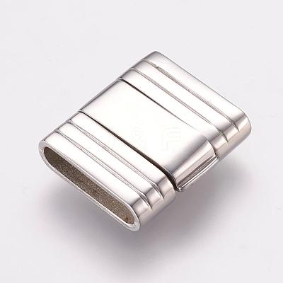 Tarnish Resistant 304 Stainless Steel Fold Over Clasps STAS-L189-34P-1