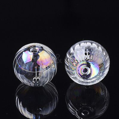 Handmade Blown Glass Globe Beads X-BLOW-T001-02A-AB-1