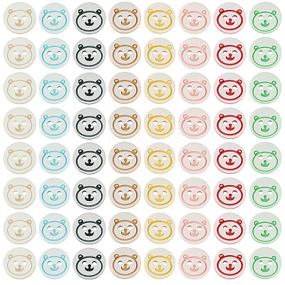 200Pcs 2-Hole Resin Buttons BUTT-TA0001-60C-1