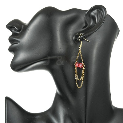 Rondelle 304 Stainless Steel & Glass Beaded Layered Necklace and Earring Set Set for Women SJEW-JS01384-02-1