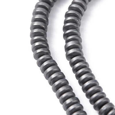 Matte Style Electroplate Non-magnetic Synthetic Hematite Flat Round Beads Strands X-G-M007-77-1