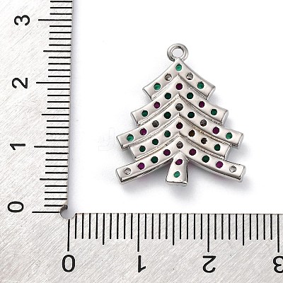 Christmas Series Brass Micro Pave Cubic Zirconia Pendants KK-Q010-01P-07-1