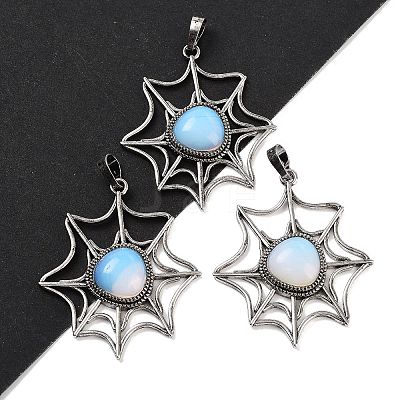 Opalite Spider Web Pendants G-Q163-09AS-09-1