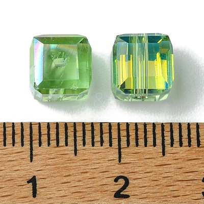 100Pcs Transparent Electroplate Glass Beads GLAA-K064-08A-AB04-1