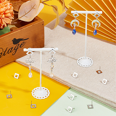 50Pcs 304 Stainless Steel Stud Earring Findings STAS-SC0008-58-1