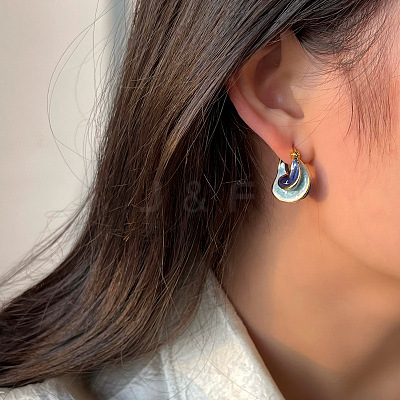 Alloy & Enamel Hoop Earrings WG61D14-01-1