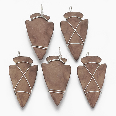Electroplated Non-magnetic Synthetic Hematite Pendants G-T094-01E-1
