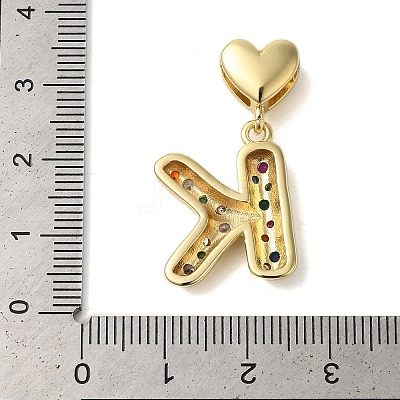 Rack Plating Brass Micro Pave Clear Cubic Zirconia Perdants KK-C067-12G-K-1
