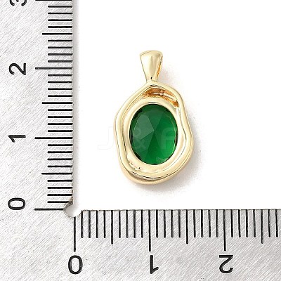 Golden Brass Micro Pave Cubic Zirconia Pendants KK-U031-02G-04-1