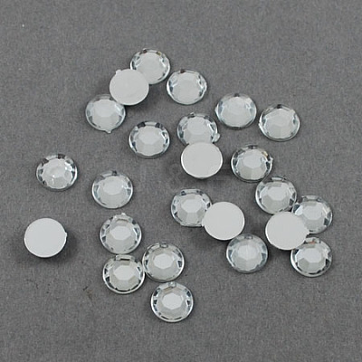 Transparent Acrylic Rhinestone Cabochons GACR-S006-6mm-01-1