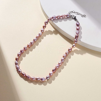 Natural Pearl Beaded Necklace for Women NJEW-JN04188-03-1