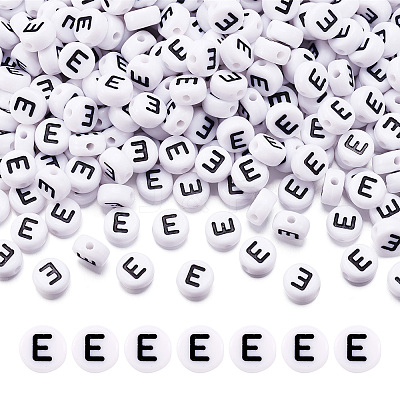 500Pcs Acrylic Horizontal Hole Letter Beads OACR-YS0001-03E-1