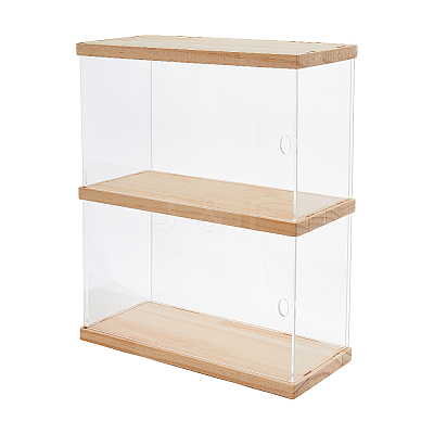 2-Tier Transparent Acrylic Minifigures Display Case ODIS-WH0043-24B-1