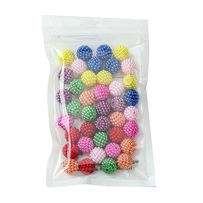 40Pcs 8 Colors Imitation Pearl Acrylic Beads OACR-FS0001-48-1