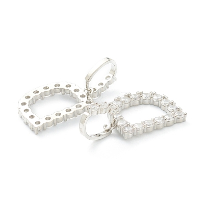 Brass+Cubic Zirconia Pendants ZIRC-J039-18P-D-1