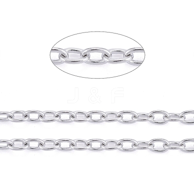 Non-Tarnish 3.28 Feet 201 Stainless Steel Cable Chains X-CHS-R008-11-1