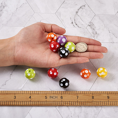 80Pcs 8 Colors Opaque Resin Beads RESI-CW0001-06B-1