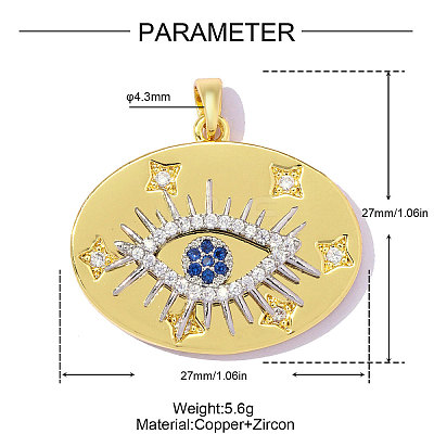 Brass Micro Pave Royal Blue Cubic Zirconia Pendants CU-OY001-67G-1