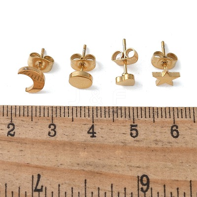 304 Stainless Steel Earring Sets EJEW-S248-01G-1