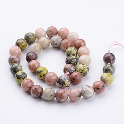 Natural Plum Blossom Jasper Beads Strands G-K152-07-10mm-1