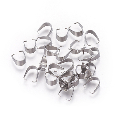 Tarnish Resistant 201 Stainless Steel Snap on Bails STAS-I101-41B-P-1