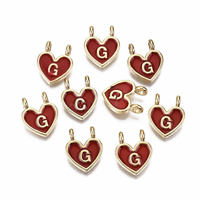 Alloy Enamel Charms X-ENAM-T012-02G-RS-1