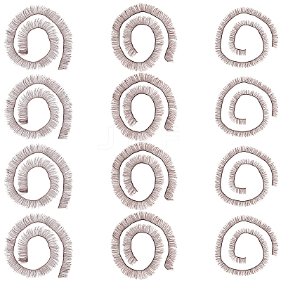 15Pcs 3 Styles Plush Craft Doll Eyelashes Strips DOLL-CP0001-07B-1