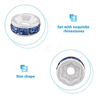 420Pcs 12 Colors Zinc Alloy Rhinestone Spacer Beads FIND-HY0001-83-1