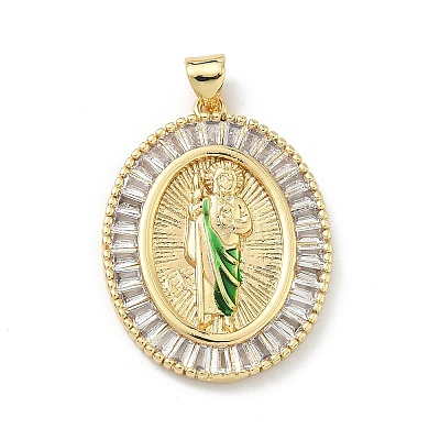 Brass Micro Pave Cubic Zirconia Pendants KK-H537-27B-G-1