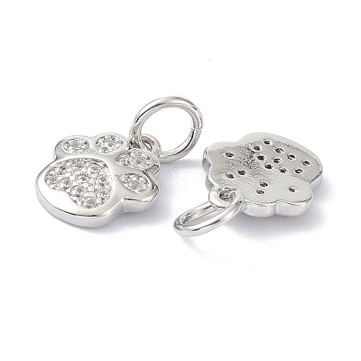 Brass Micro Pave Cubic Zirconia Charms ZIRC-C022-22P-1