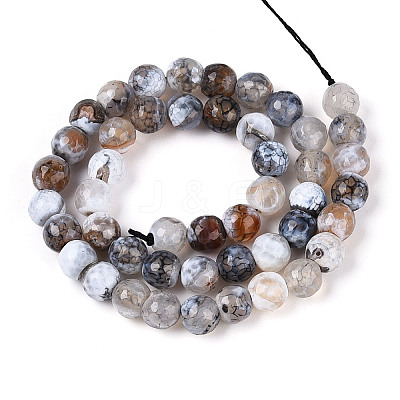 Dyed & Heated Natural Fire Crackle Agate Beads Strands G-N359-01A-03-1