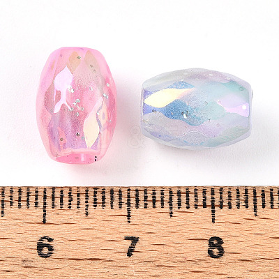 Transparent UV Plating Acrylic Beads OACR-I015-34-1