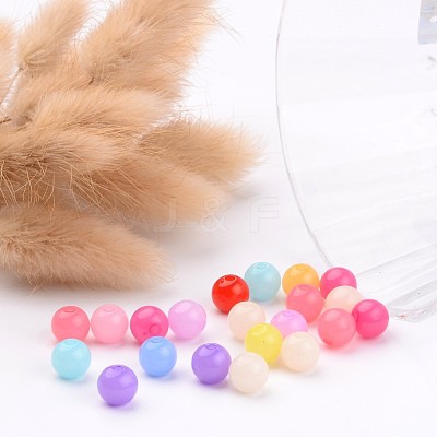 Imitation Jelly Acrylic Beads JACR-R001-8mm-M-1