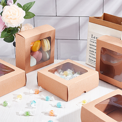 Folding Kraft Paper Cardboard Jewelry Gift Boxes CON-WH0092-25C-1