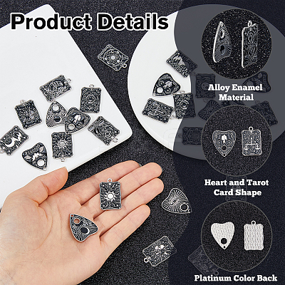 28Pcs 14 Styles Alloy Enamel Pendants ENAM-HS0001-12-1
