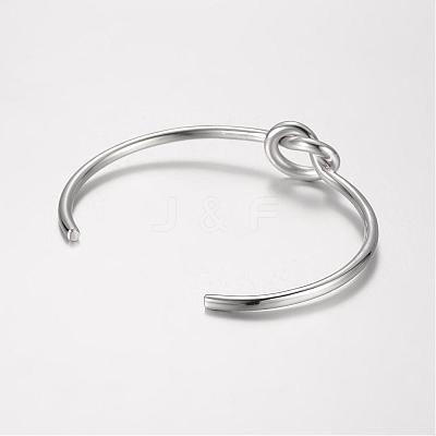 Tarnish Resistant Unique Design 304 Stainless Steel Cuff Bangles BJEW-K105-07P-1