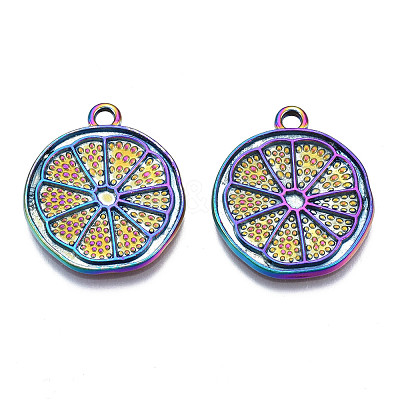 Rainbow Color Alloy Pendants Enamel Settings PALLOY-S180-312-1