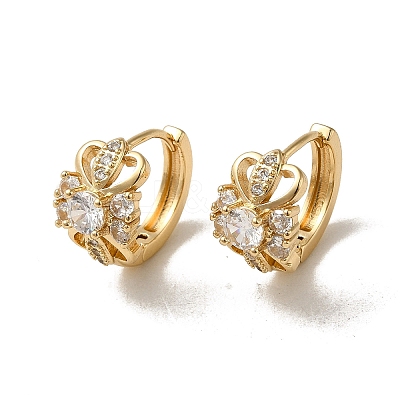 KC Gold Plated Brass Micro Pave Cubic Zirconia Hoop Earring EJEW-L271-01KCG-10-1