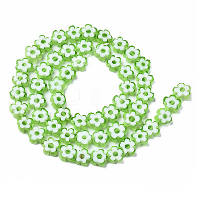 Handmade Millefiori Glass Bead Strands LAMP-J035-8mm-24-1