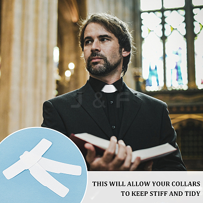 50Pcs Plastic Tab Collar for Clergy Shirt AJEW-BC0003-64B-1