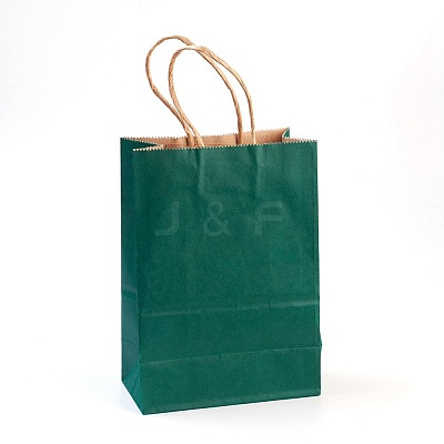 Pure Color Kraft Paper Bags AJEW-G019-09D-1