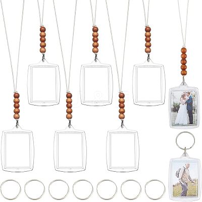 8Pcs Plastic Badge Holder Pendant Decoration HJEW-CA0001-19-1