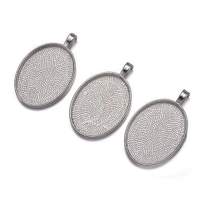 Alloy Pendant Cabochon Settings X-PALLOY-A15657-N-NF-1