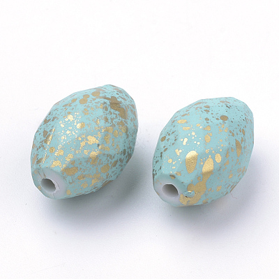 Spray Painted Acrylic Beads X-ACRP-Q023-01-1