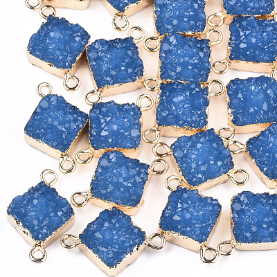 Electroplate Druzy Resin Links connectors X-RESI-S366-09A-1