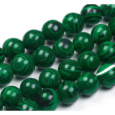 Synthetic Malachite Beads Strands G-G832-01-8mm-1